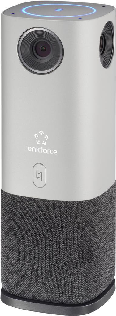 Renkforce RF-CC-800 360° VideokonferenZ-System Full Hd 1920 X 1080 Pixel 360° Erfassung, 4 WeitwinkeL-Kameras, Voice Tracking Mikrofone (bis 5 M Reic