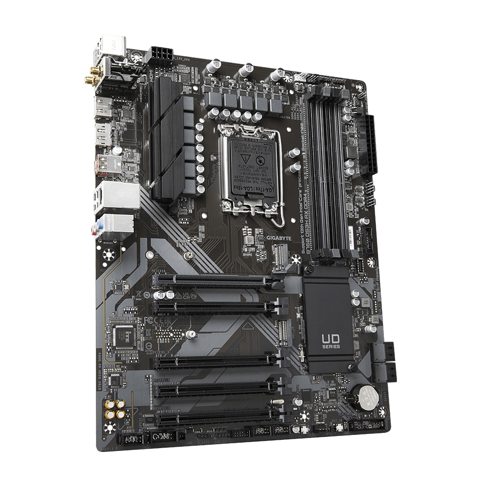 Gigabyte B760 Ds3h Ax Ddr4 - 1.x - Motherboard - Atx - Lga1700-Sockel - B760 Chipsatz - UsB-C 3,2 Gen 2x2, Usb 3,2 Gen 2, Usb 3,2 Gen 1 - Gigabit Lan