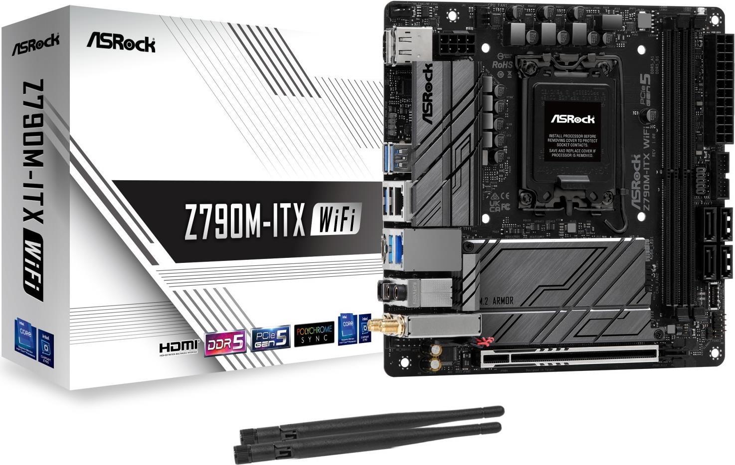 Asrock Z790M-Itx Wifi - Motherboard - MinI-Itx - Lga1700-Sockel - Z790 Chipsatz - Bluetooth, Gigabit Lan, 2,5 Gigabit Lan, WI-Fi 6 - OnboarD-Grafik (