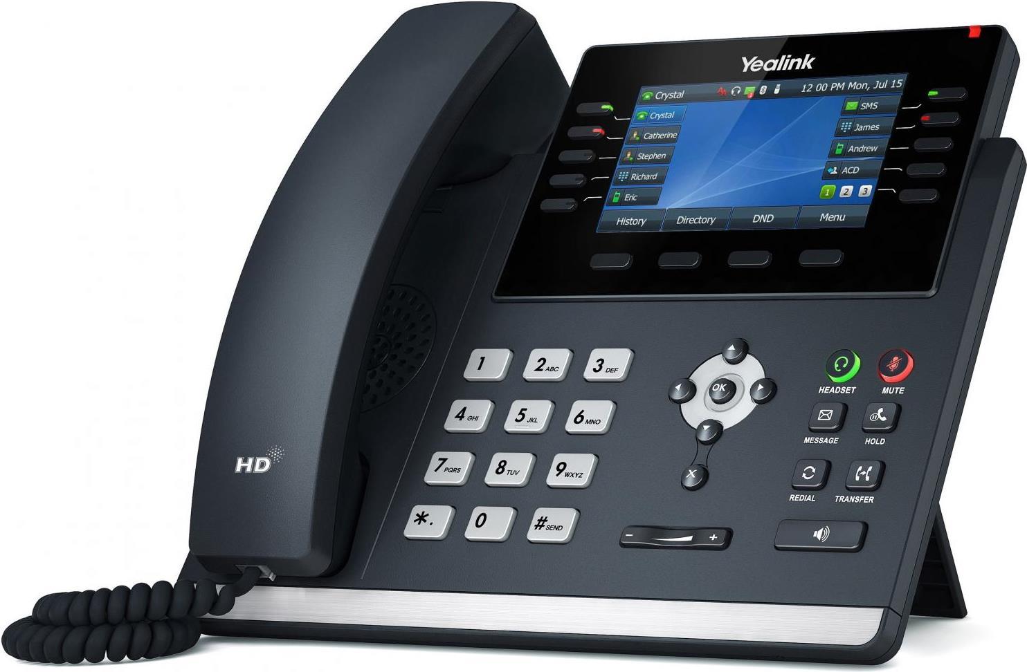 Yealink SiP-T46u - VoiP-Telefon Mit Rufnummernanzeige - Dreiweg Anruffunktion - Sip, Sip V2 - 16 Zeilen (siP-T46u)