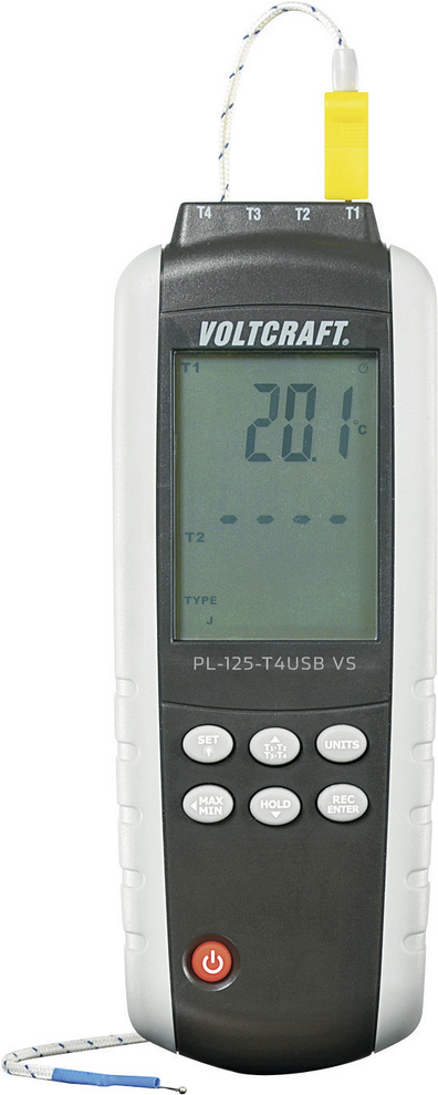 Voltcraft PL-125-T4 TemperatuR-Messgerät -200 Bis +1372 °c FühleR-Typ K, J (pL-125-T4)