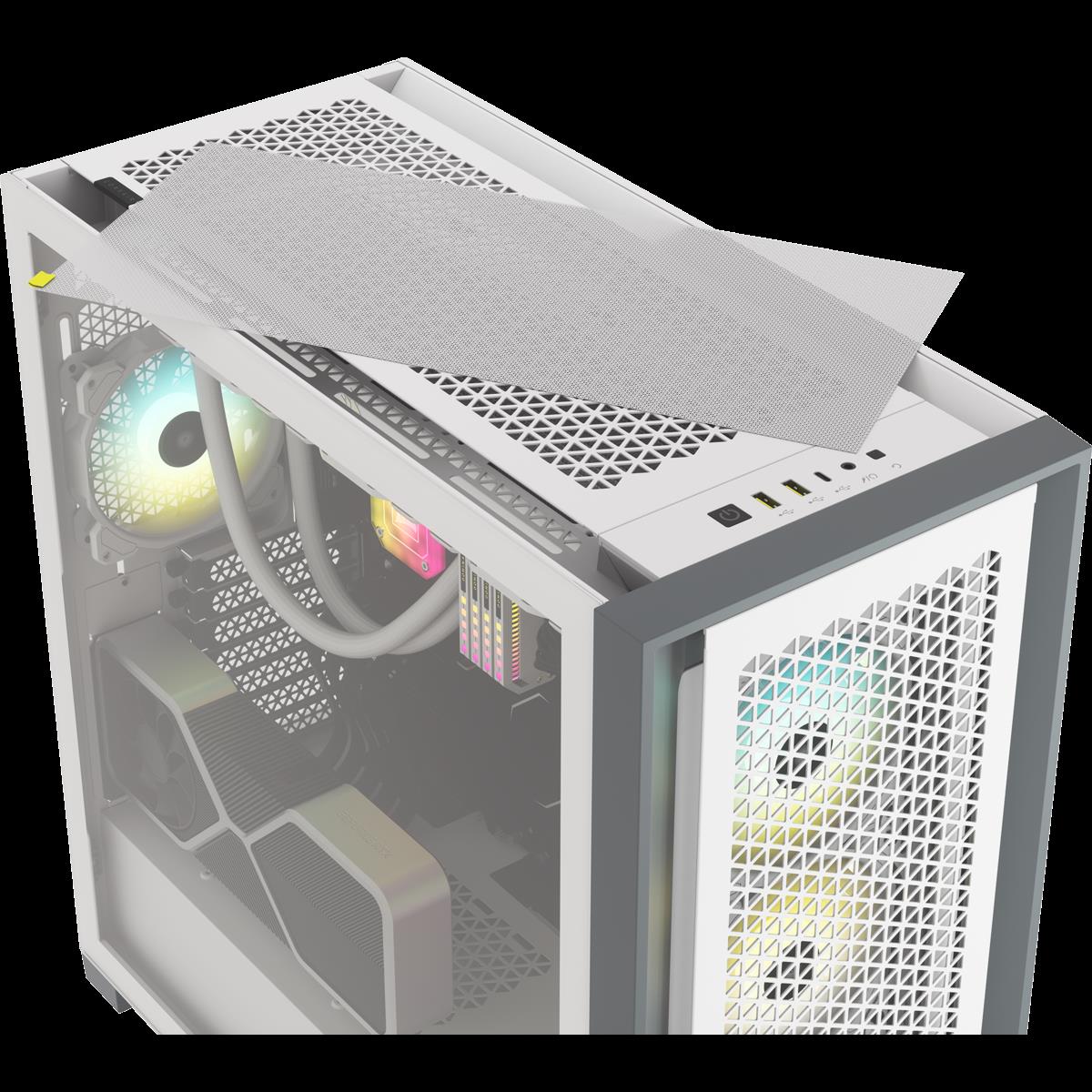 Corsair Icue 5000d Rgb Airflow - Mid Tower - E-Atx - Seitenteil Mit Fenster (gehärtetes Glas) - Keine Spannungsversorgung (atx) - True White - Usb/au