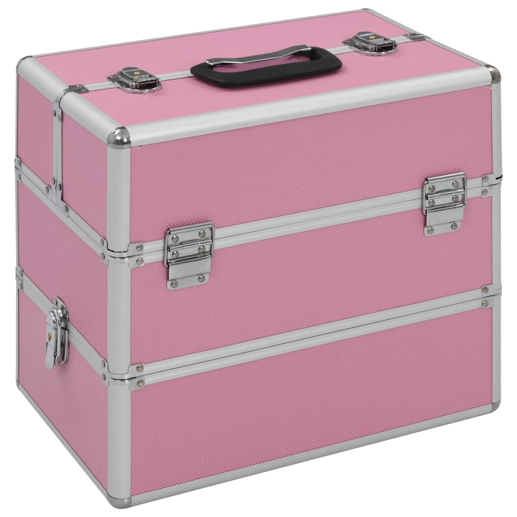 vidaXL Mallette à maquillage 37x24x35 cm Rose Aluminium