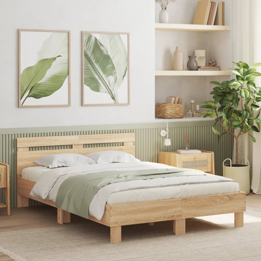 vidaXL Cadre de lit sans matelas chêne sonoma 120x190 cm