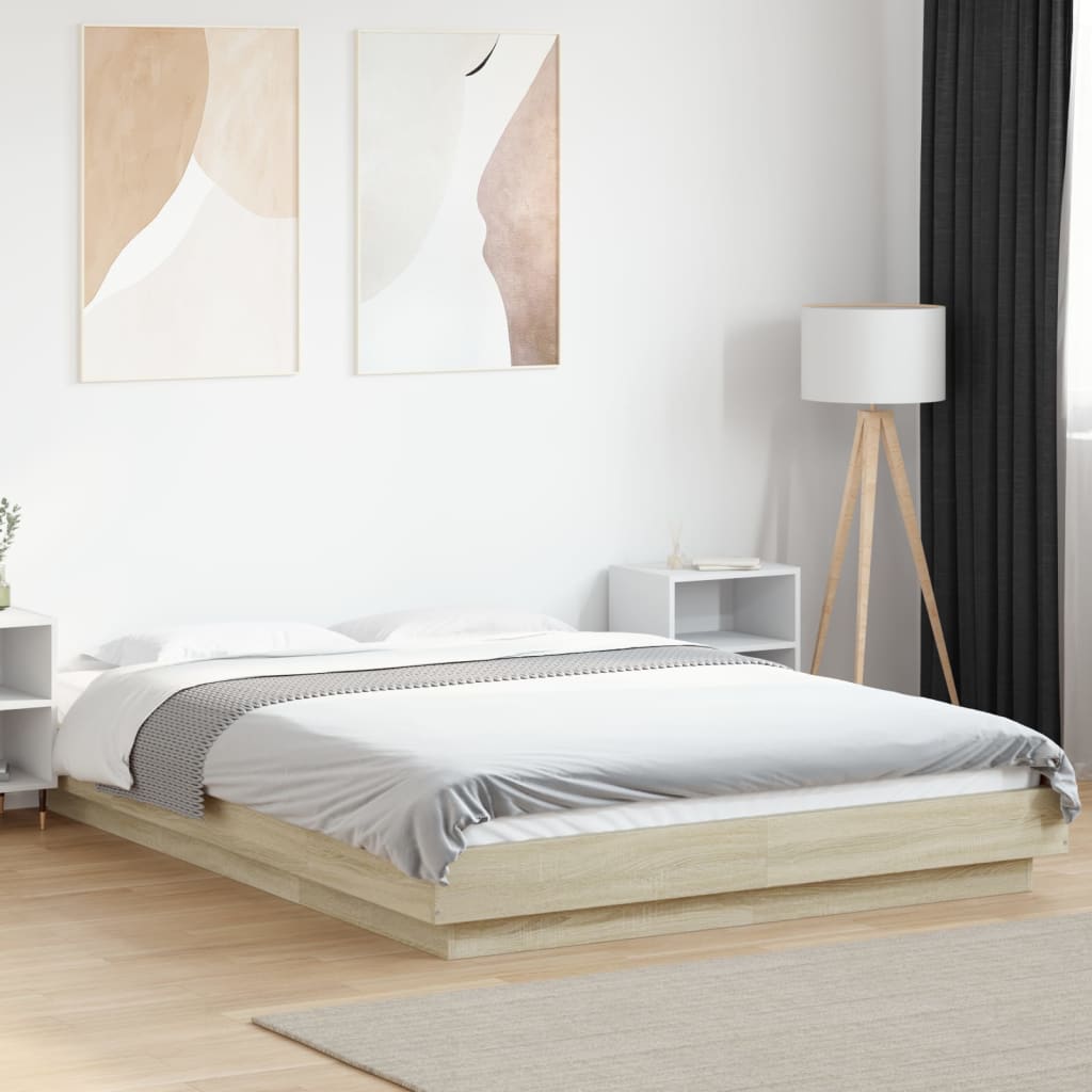 vidaXL Cadre de lit sans matelas chêne sonoma 120x190 cm