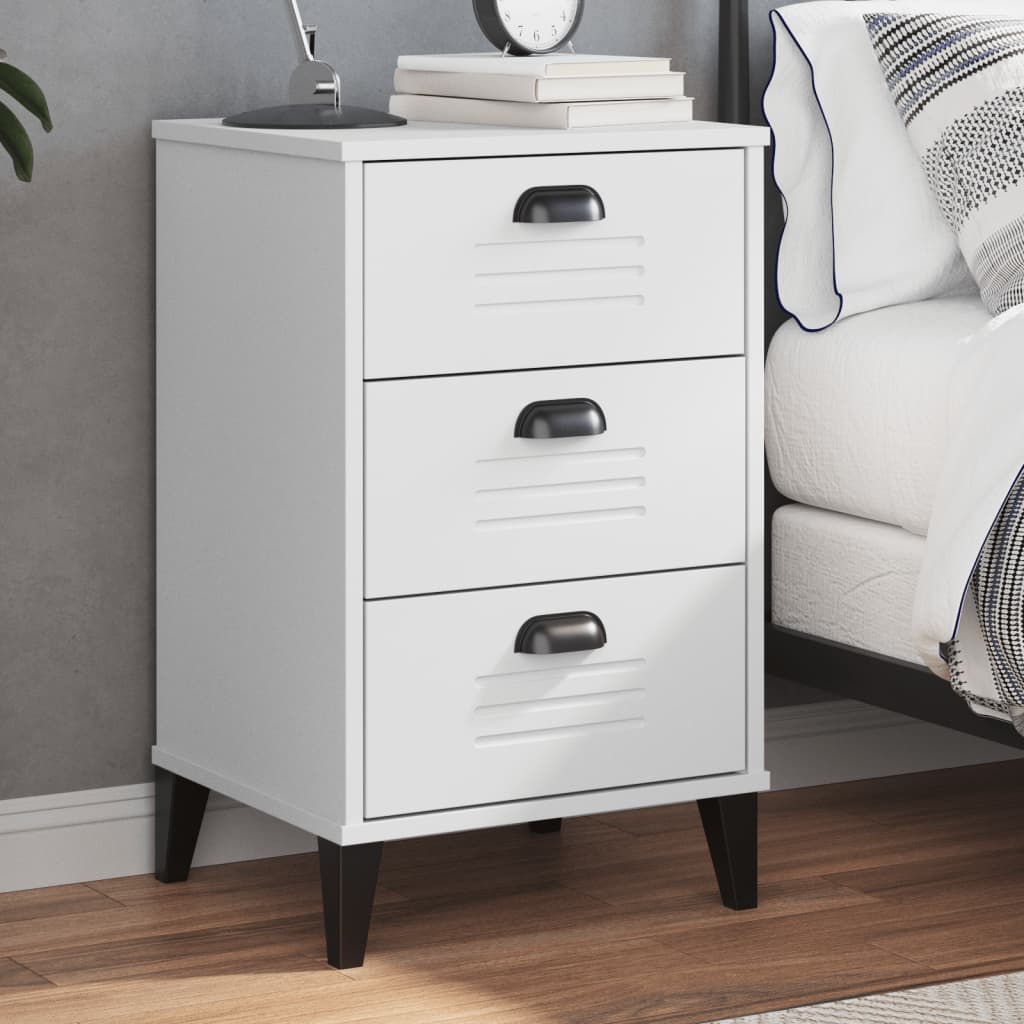 vidaXL Table de chevet VIKEN blanc bois d'ingénierie