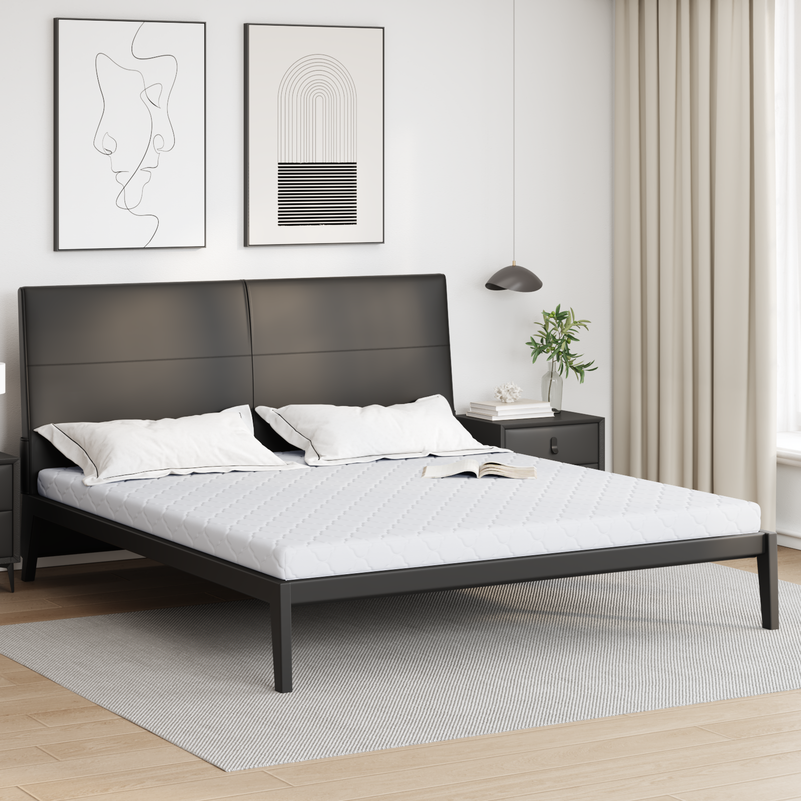 vidaXL Colchón con Capa de Coco 200 x 200 cm Espuma PU