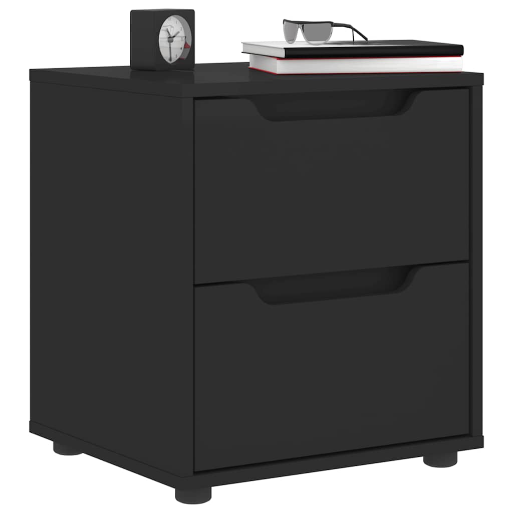 vidaXL Table de chevet VISNES noir 45x40x50 cm bois d'ingénierie