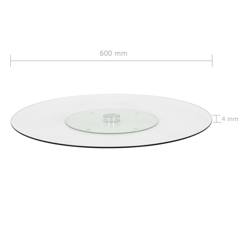 vidaXL Assiette de service rotative Transparent 60 cm Verre trempé - Image 5