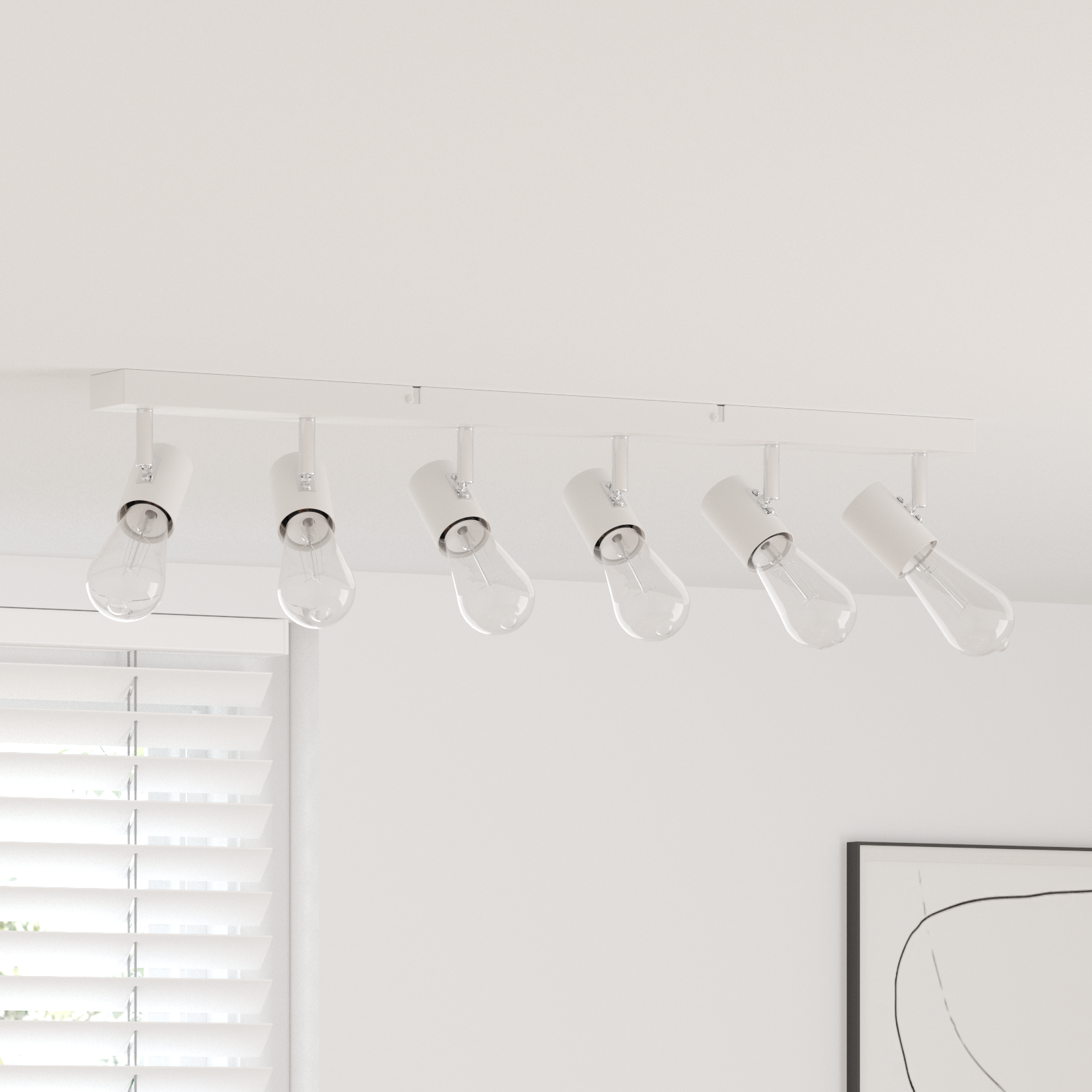 vidaXL Spotlight plafond 6 voies réglables blanc E27