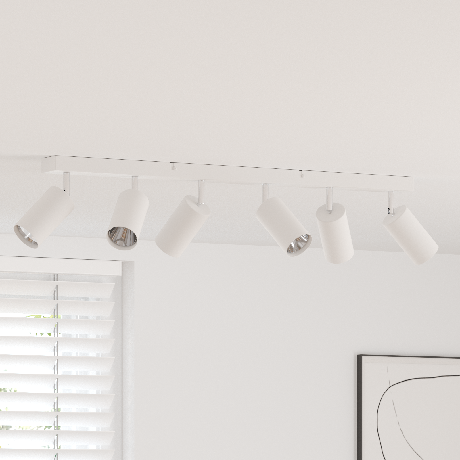 vidaXL Projecteur plafond 6 voies ajustable blanc GU10