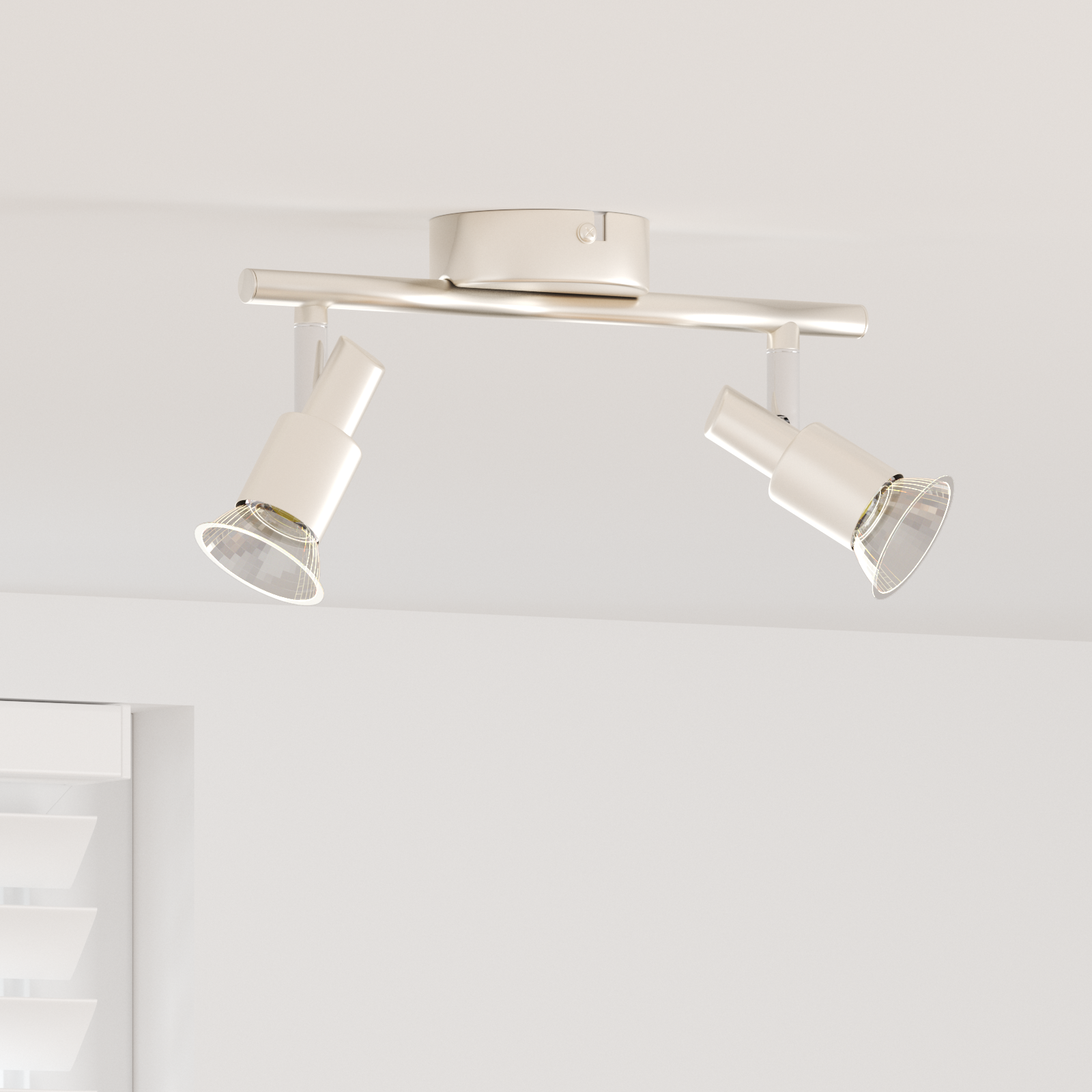 vidaXL Projecteur plafond 2 voies réglables nickel brossé GU10