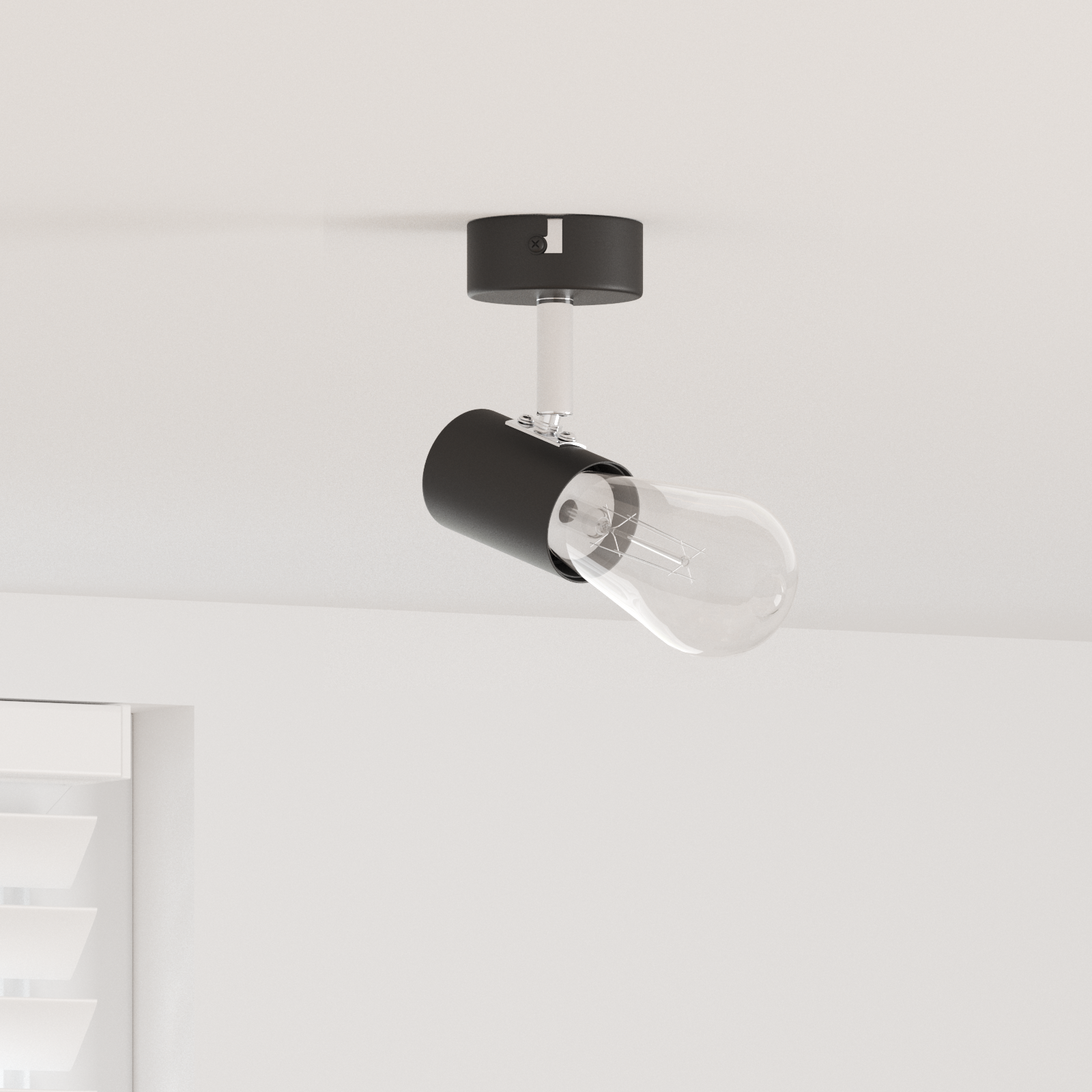 vidaXL Projecteur De Plafond 1 Voie Ajustable Noir E27