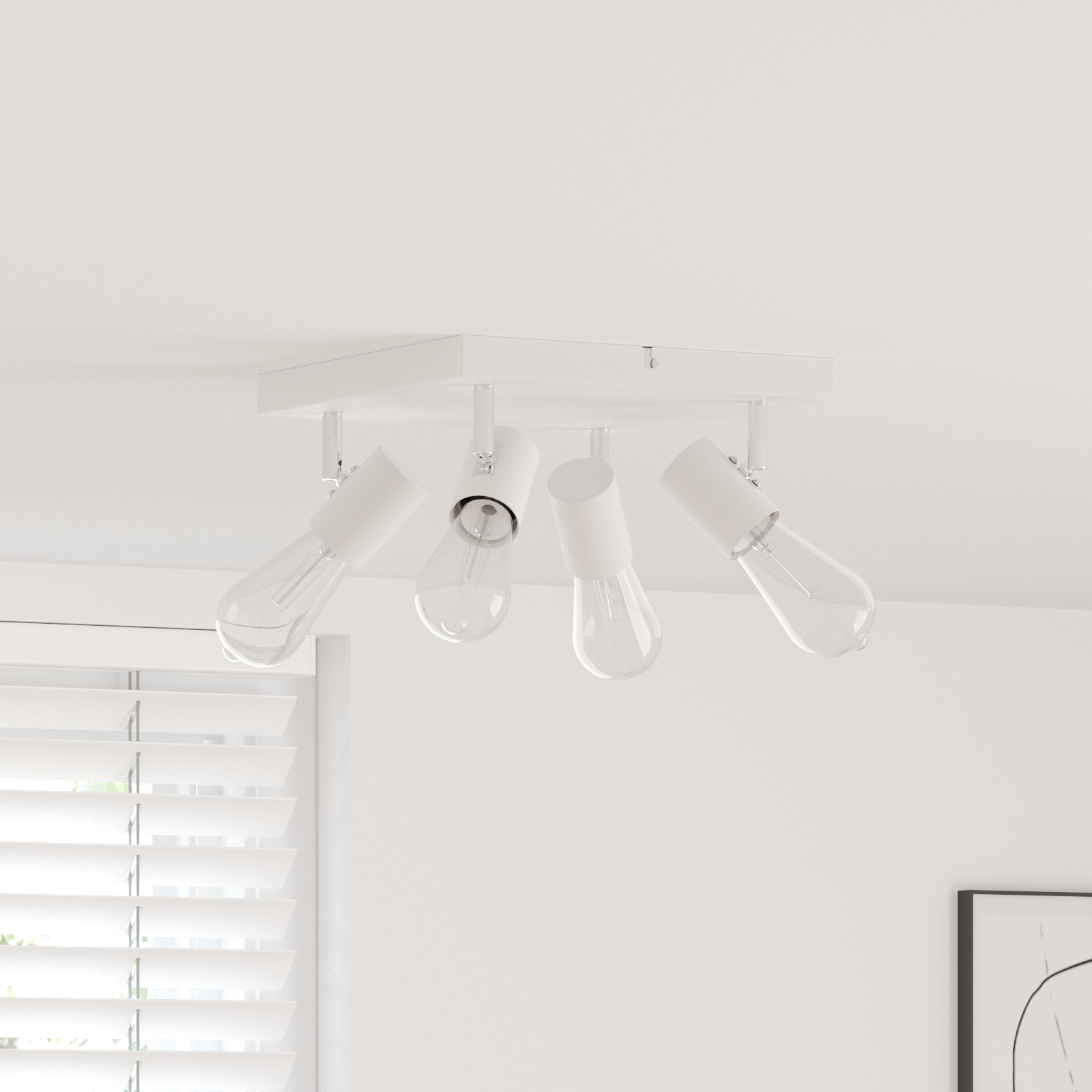 vidaXL Projecteur de plafond ajustable 4 voies blanc E27