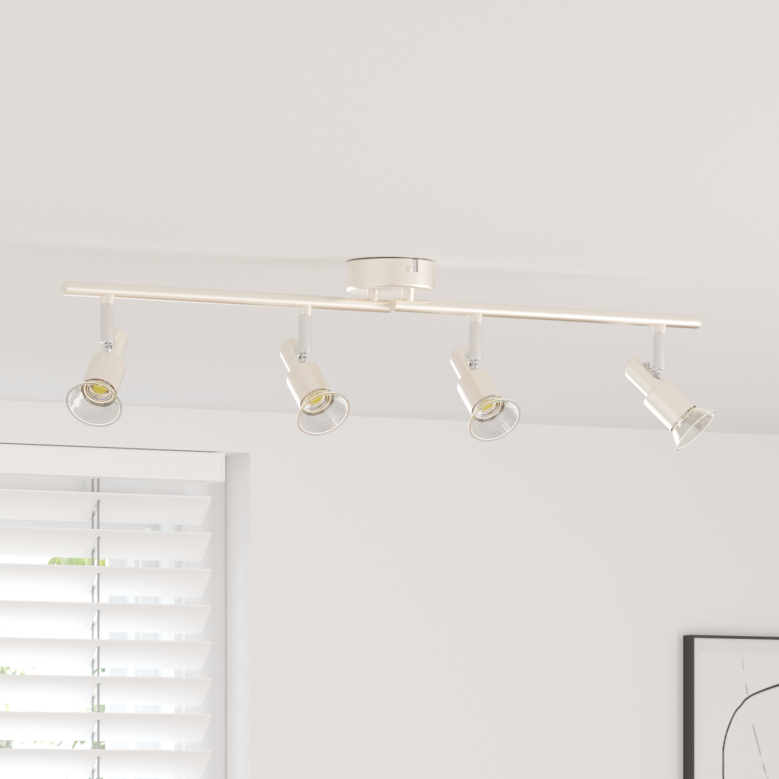 vidaXL Projecteur de plafond réglable à 4 voies en nickel brossé GU10