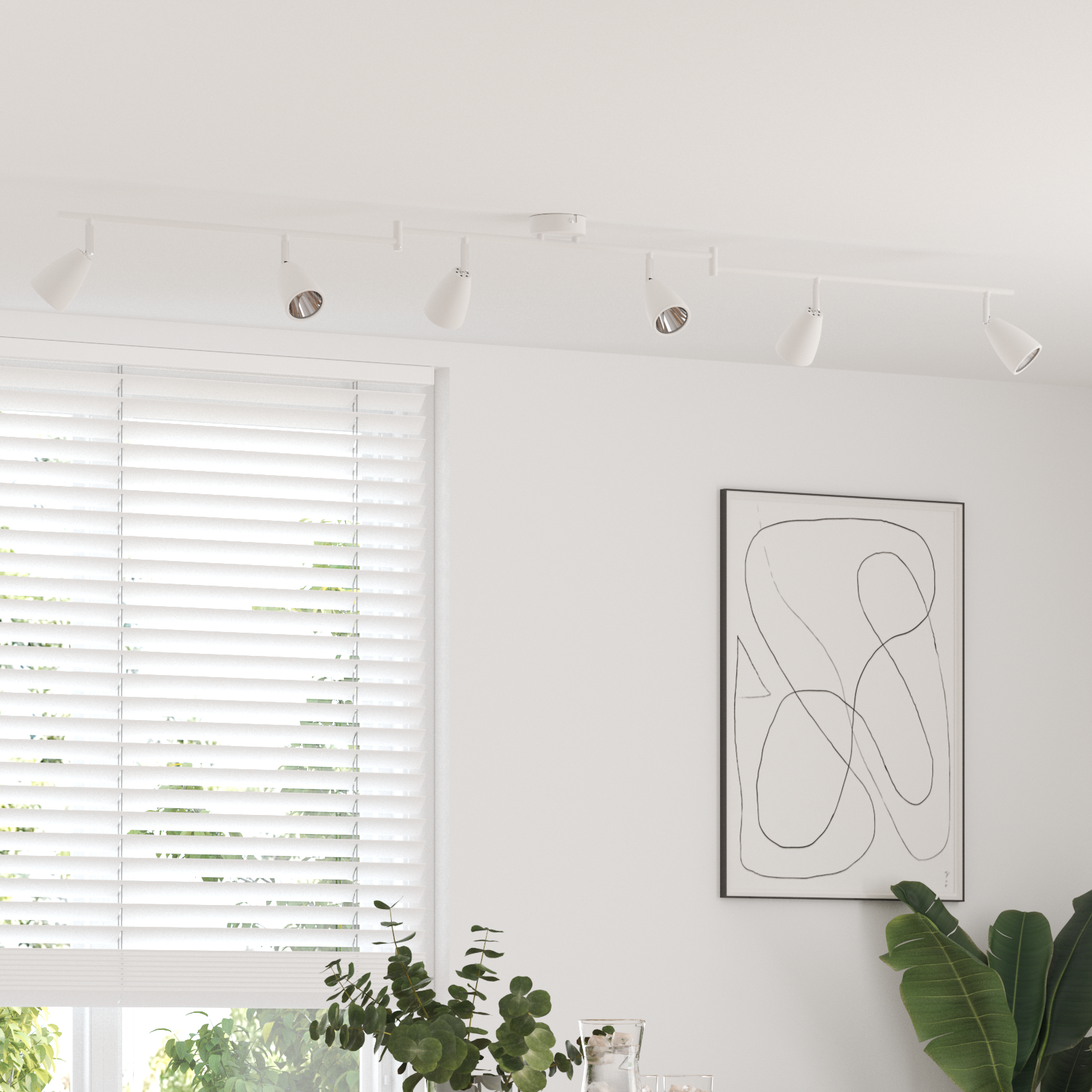 vidaXL Projecteur plafond 6 voies réglable blanc GU10