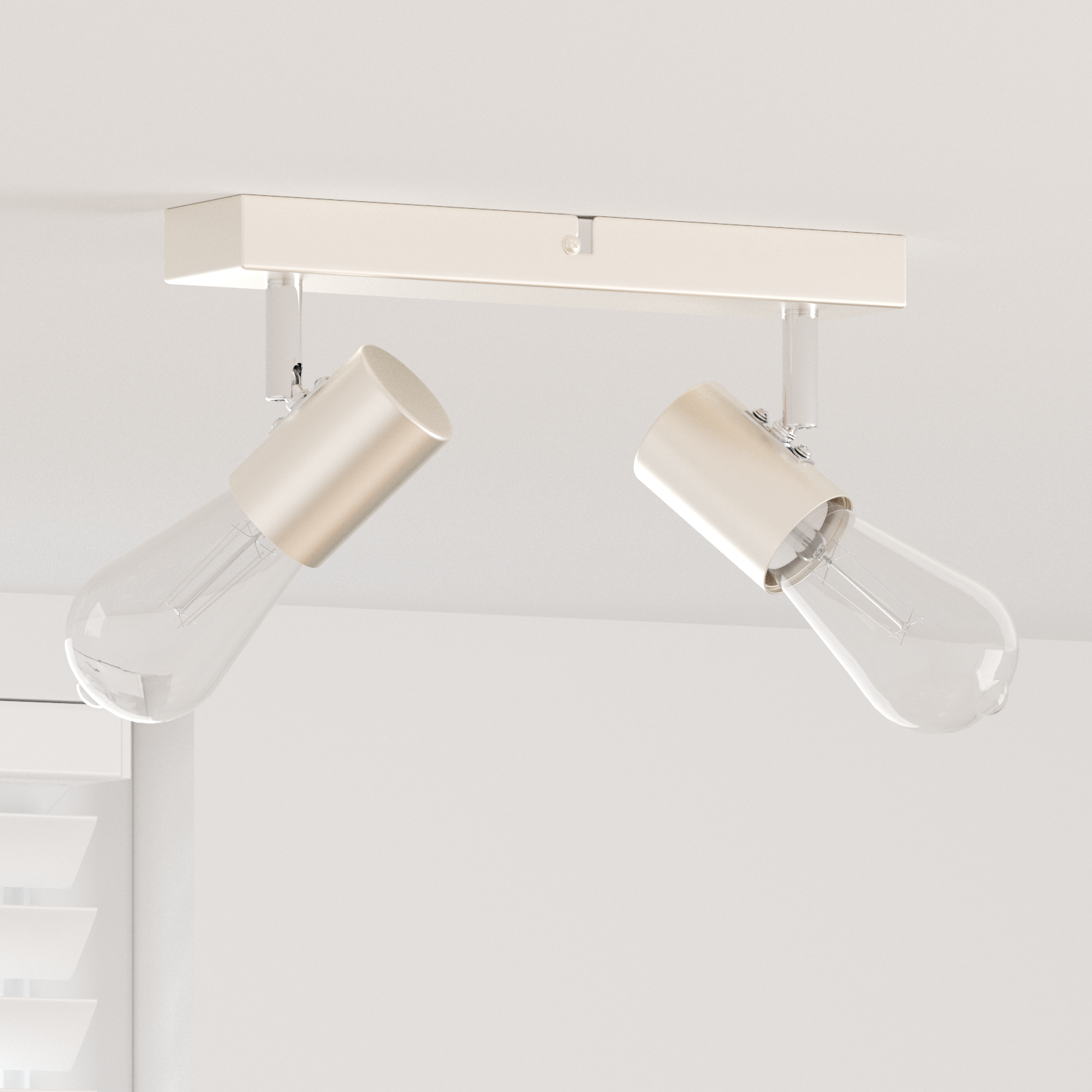 vidaXL Projecteur de plafond réglable 2 voies en nickel brossé E27.