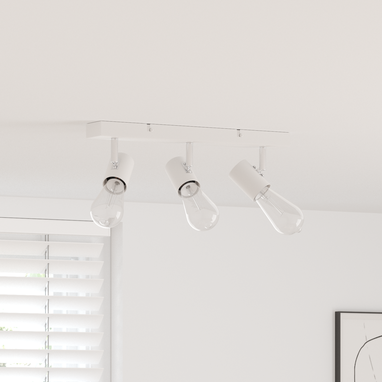 vidaXL Projecteur de plafond 3 voies ajustable blanc E27