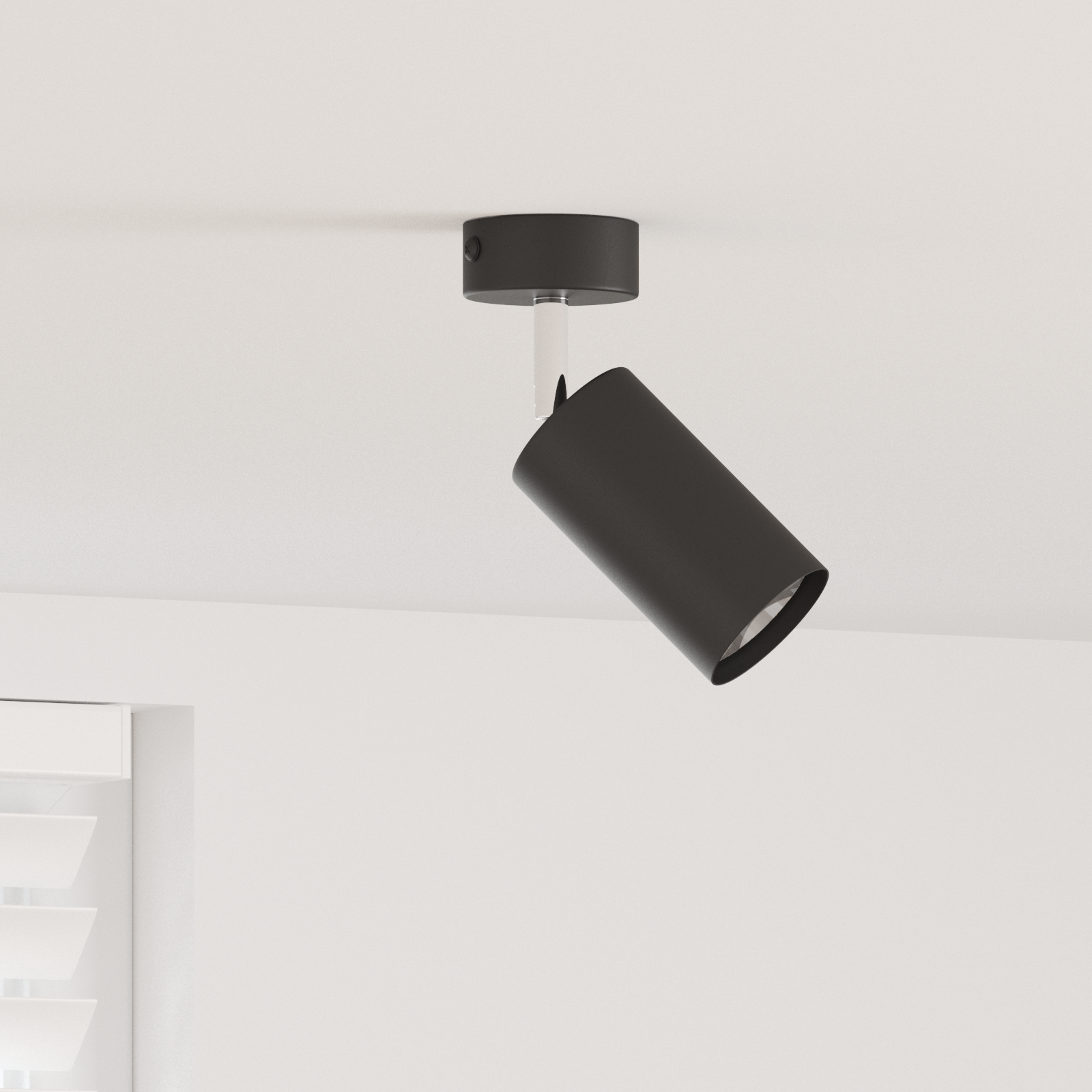vidaXL Spot de plafond 1 voie réglable noir GU10