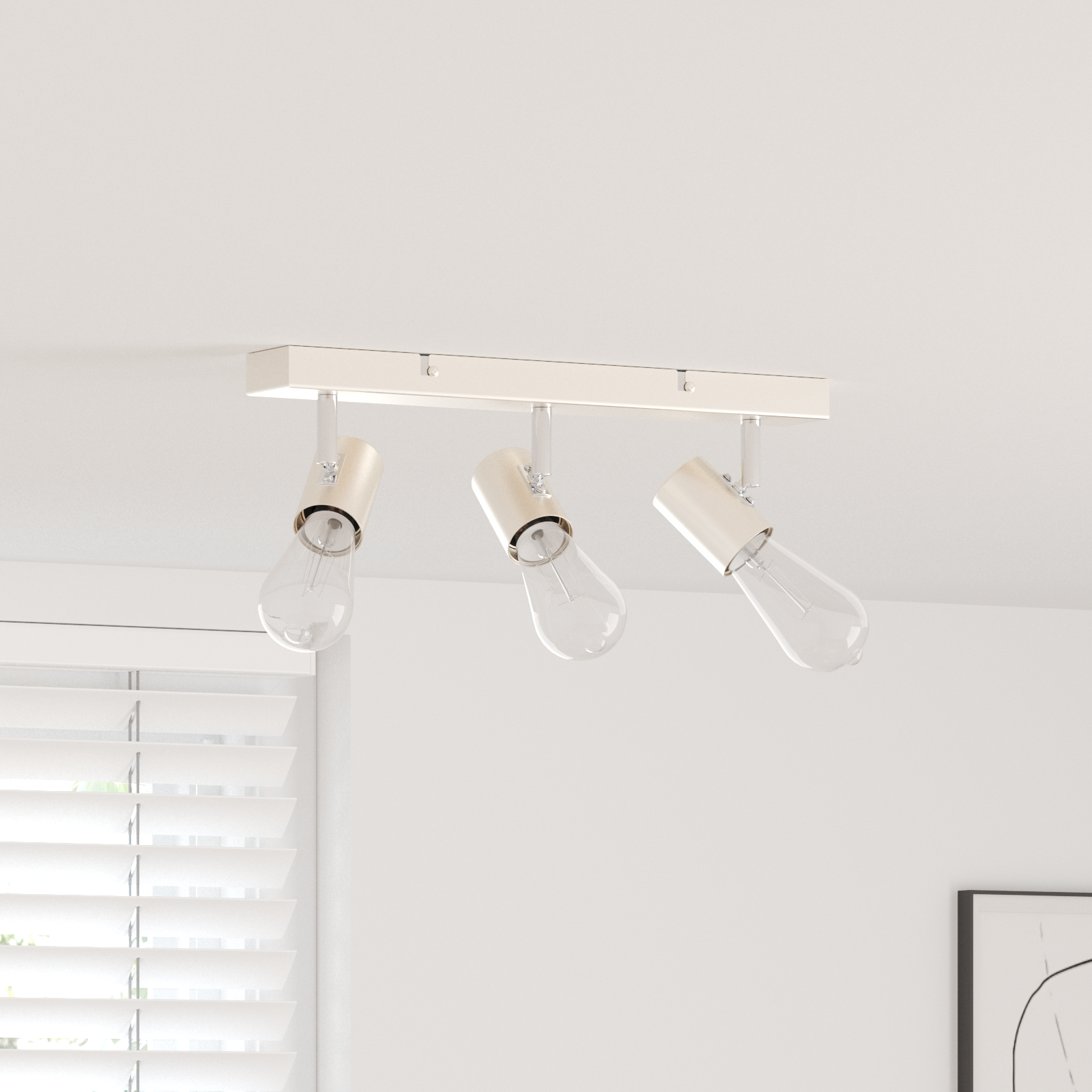 vidaXL Projecteur de Plafond Réglable 3 Voies Nickel Brossé E27