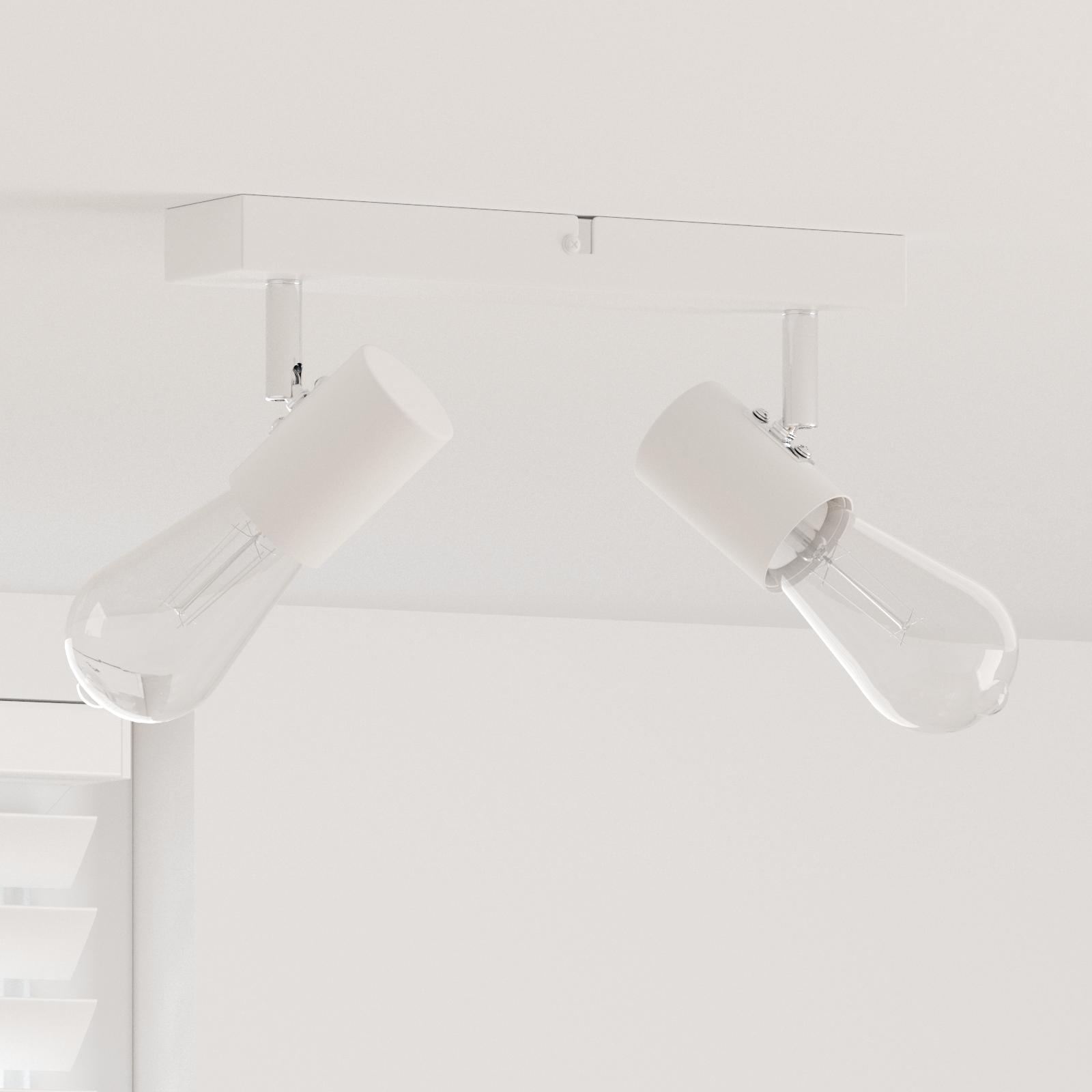 vidaXL Projecteur plafond 2 voies réglable blanc E27