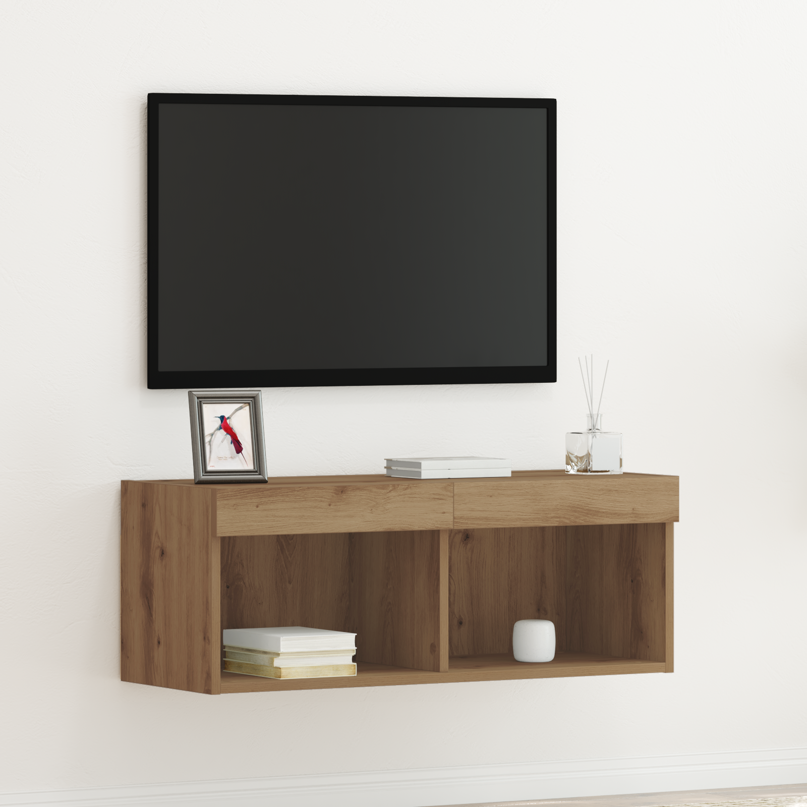 Meuble TV vidaXL avec LED Artisan Chêne 80x30x30 cm