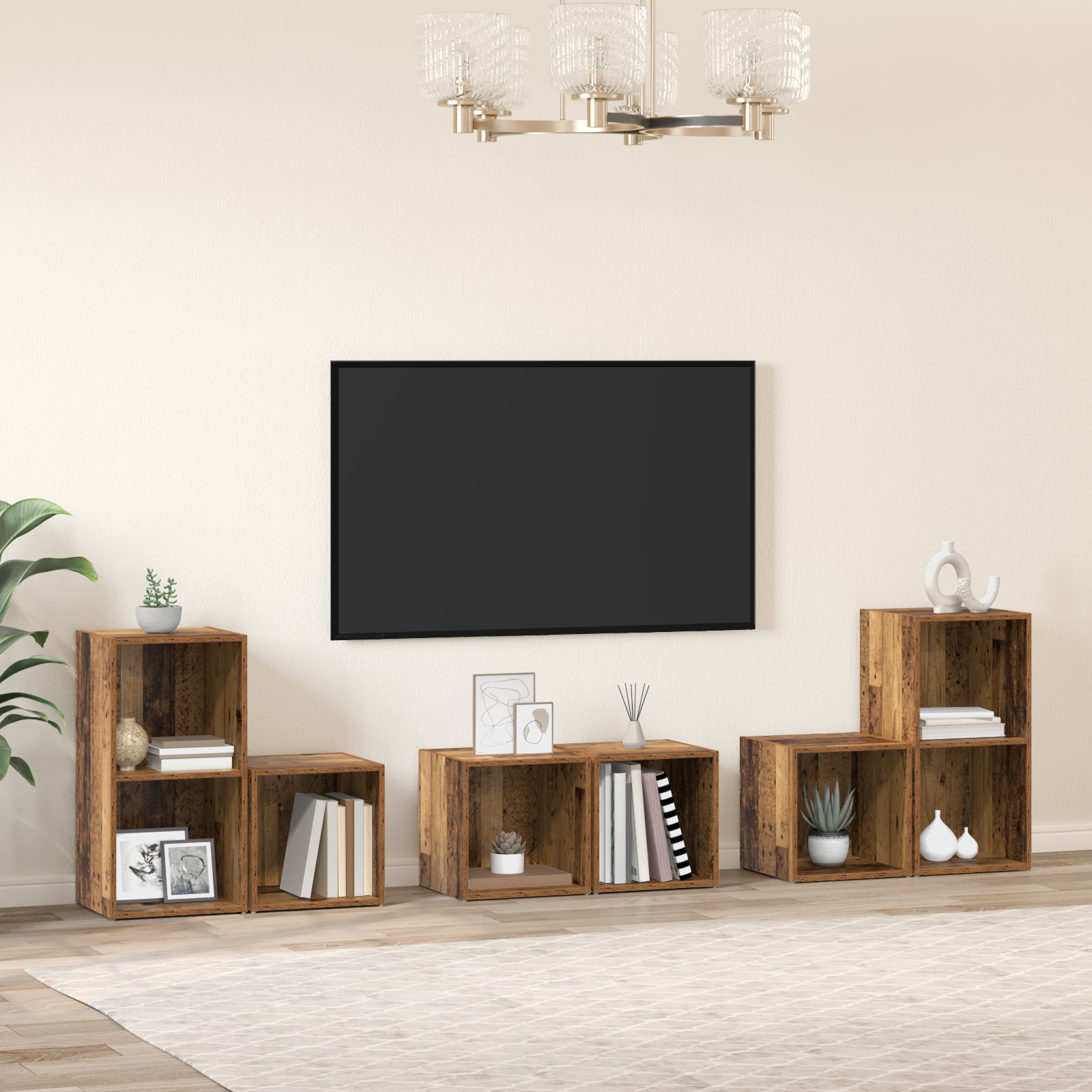 vidaXL Ensemble de meubles TV 6 pcs Bois Ancien Bois d'ingénierie