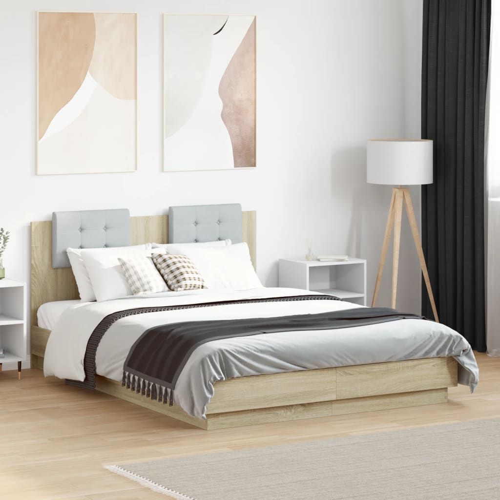 vidaXL Cadre de lit sans matelas chêne sonoma 120x190 cm