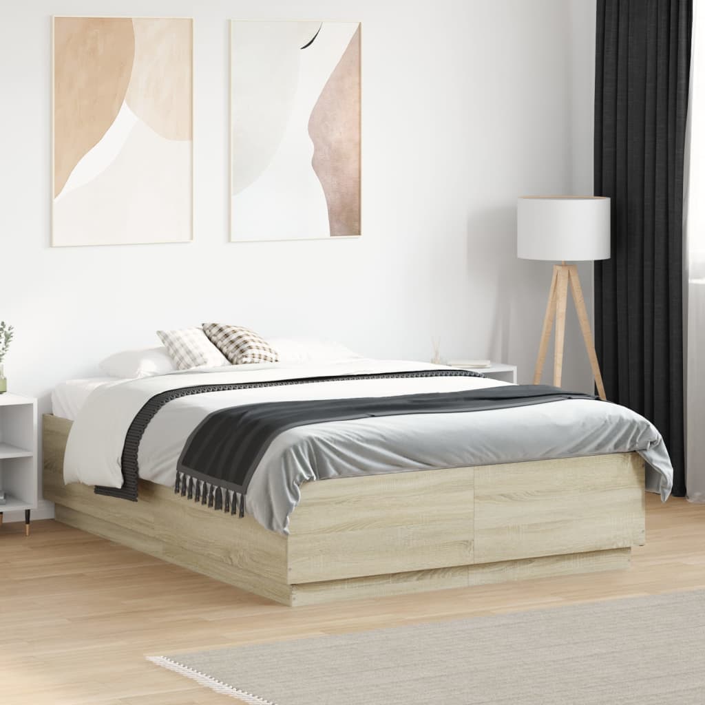 vidaXL Cadre de lit sans matelas chêne sonoma 120x190 cm