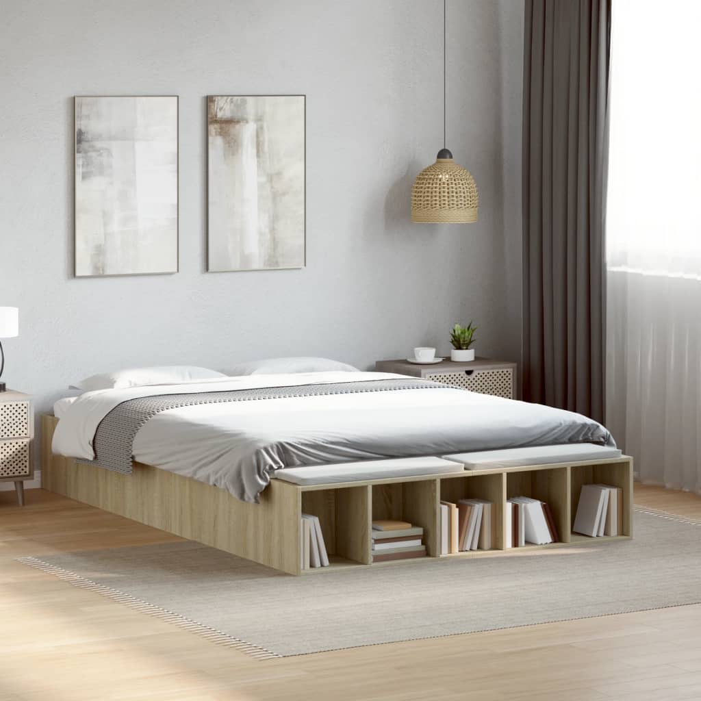 vidaXL Cadre de lit sans matelas chêne sonoma 120x190 cm