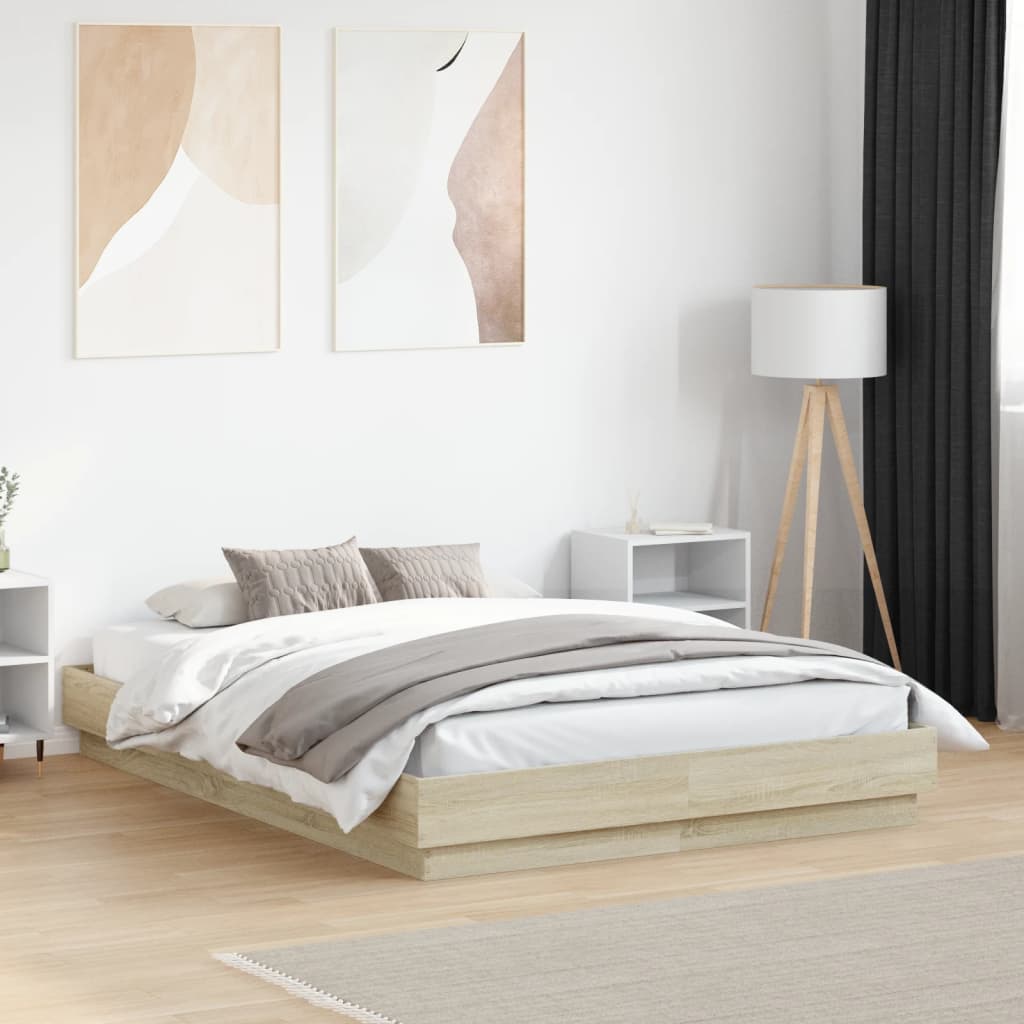 vidaXL Cadre de lit sans matelas chêne sonoma 120x190 cm