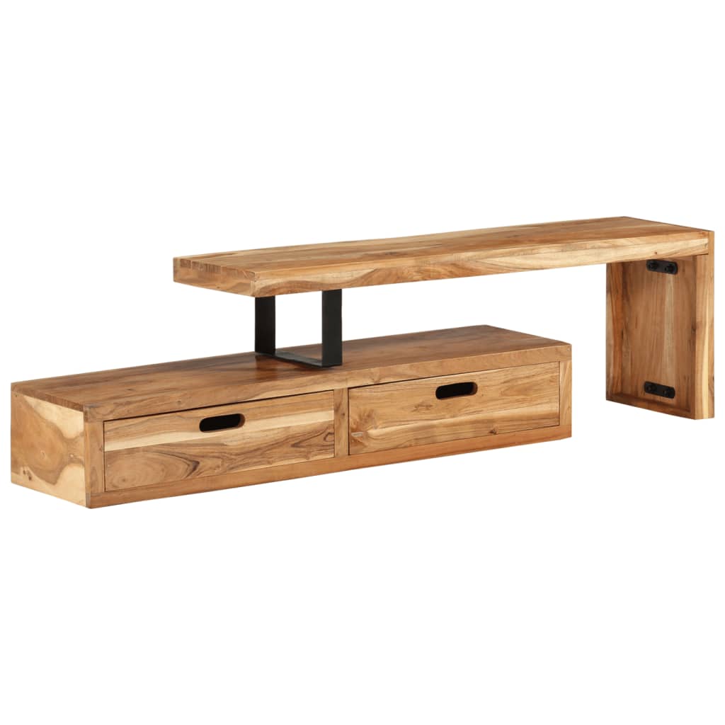 vidaXL Meuble TV (118-200) x 30 x 40 cm Bois massif d'acacia