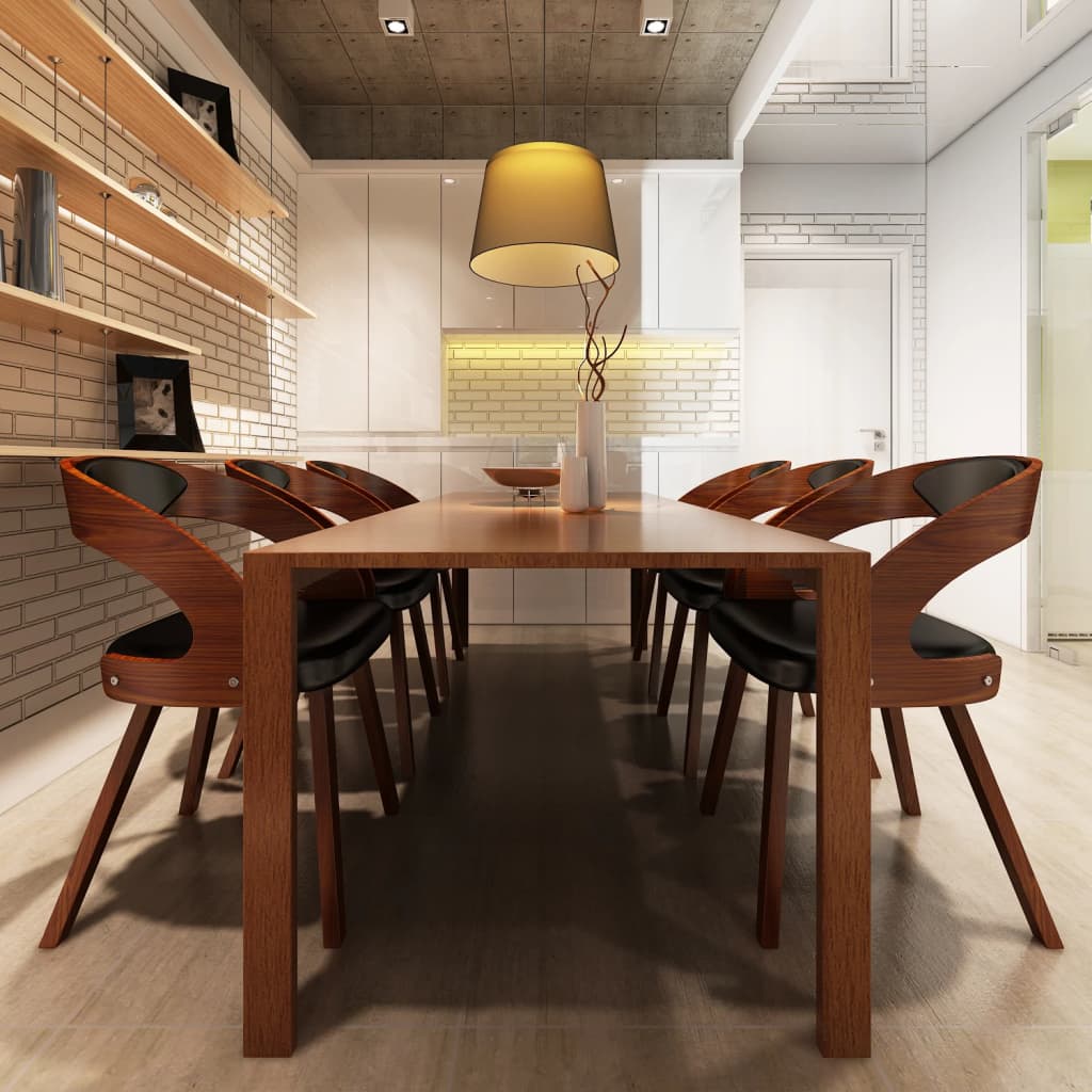 Sedie Da Pranzo 6 Pz Marroni In Similpelle