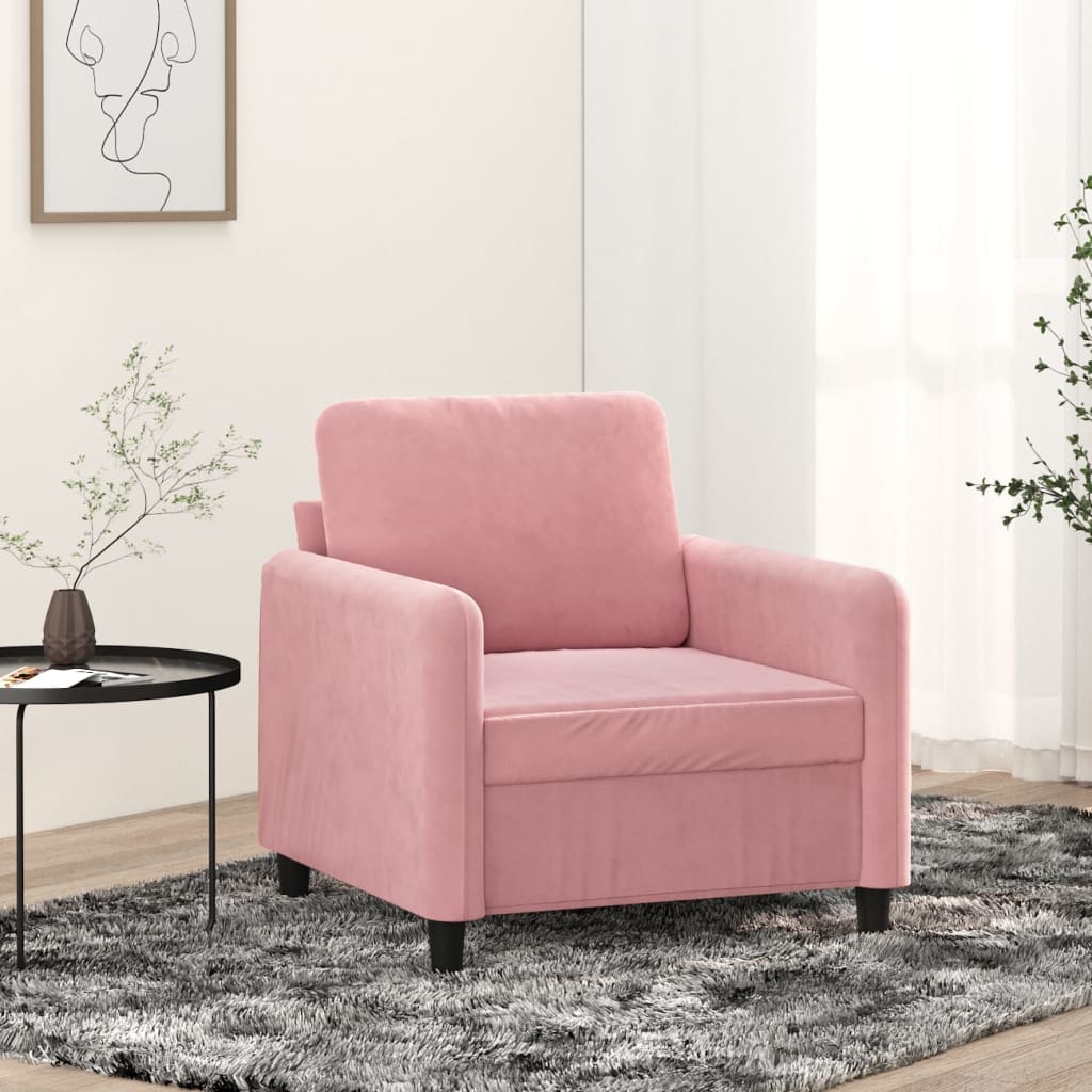 Poltrona Rosa 60 Cm Velluto