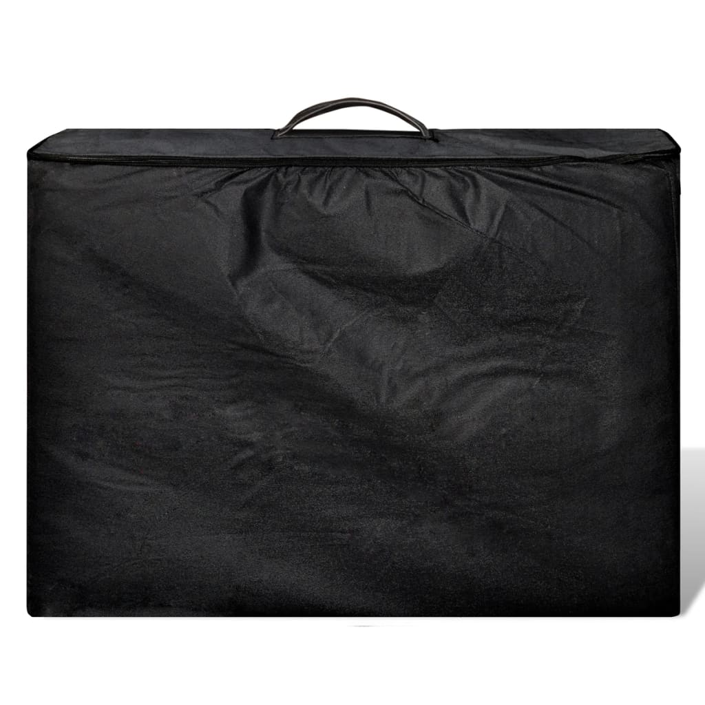 Lettino Pieghevole Da Massaggio Nero 2 Zone Con Telaio Legno