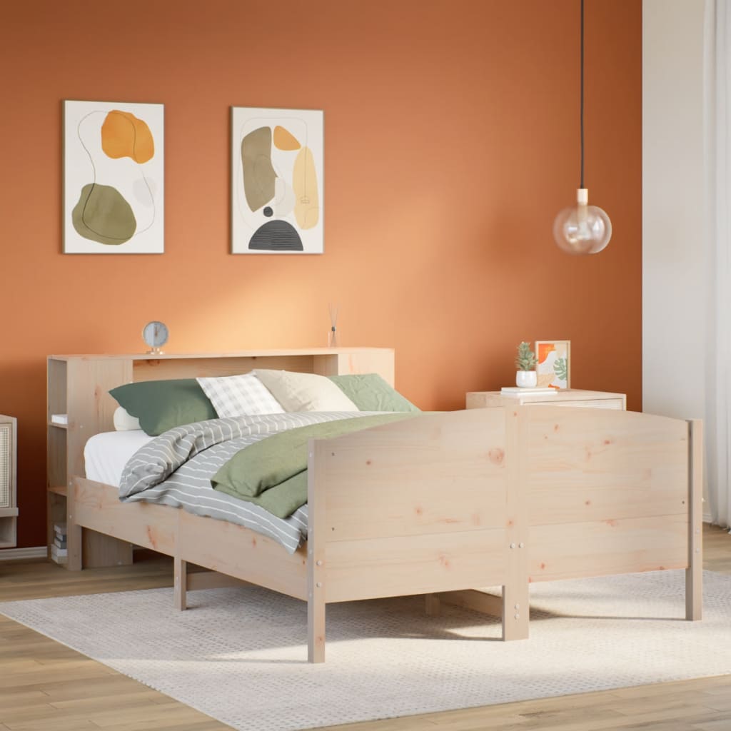 Letto Libreria Senza Materasso 160x200 Cm In Legno Di Pino
