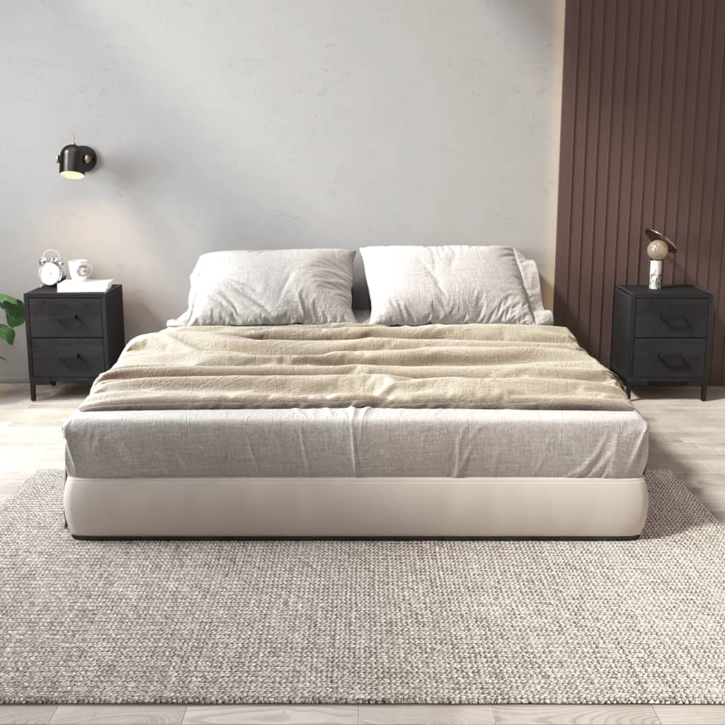 Comodini 2 Pz Neri 36x30x45 Cm In Legno Massello Di Pino