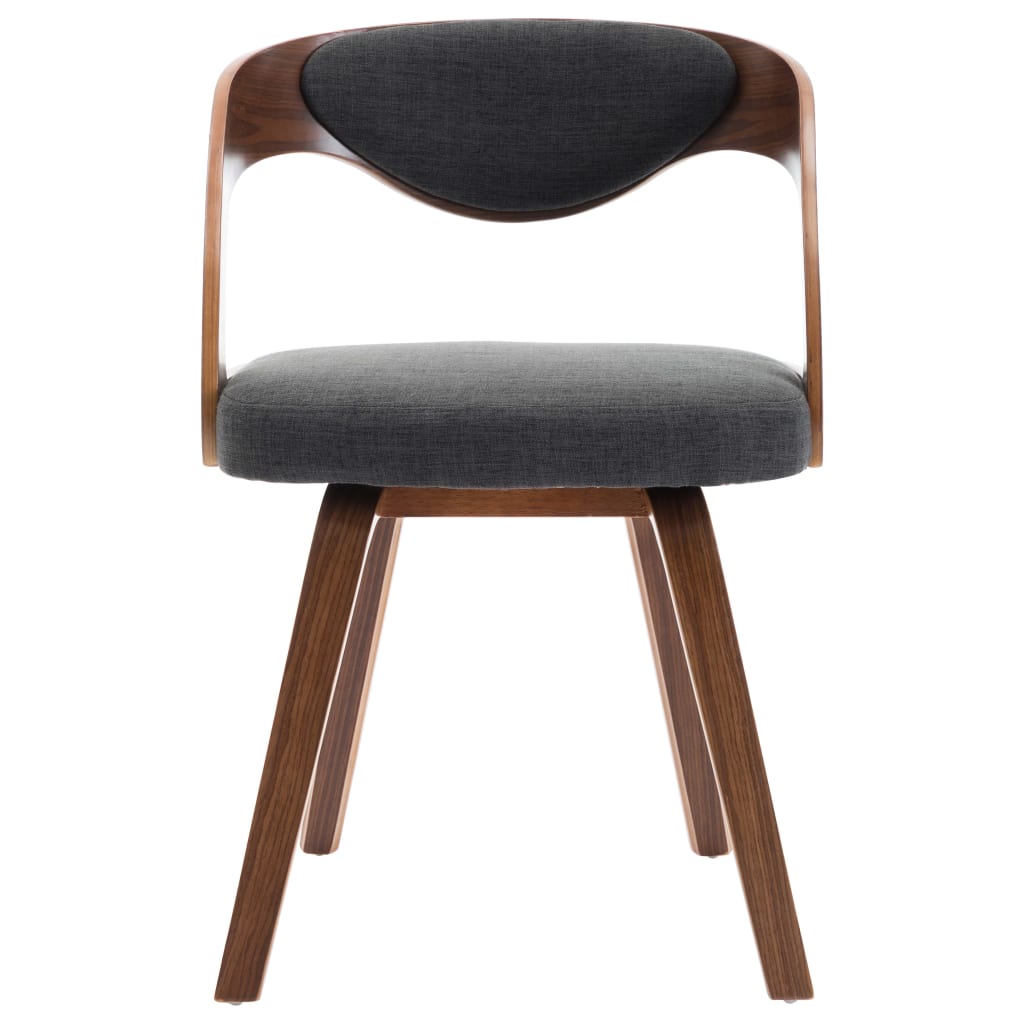 Sedie Da Pranzo 4 Pz Legno Curvato E Tessuto Grigio - Image 3