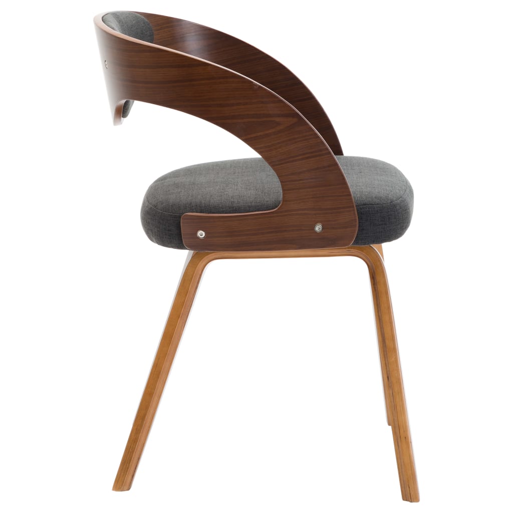 Sedie Da Pranzo 4 Pz Legno Curvato E Tessuto Grigio - Image 4
