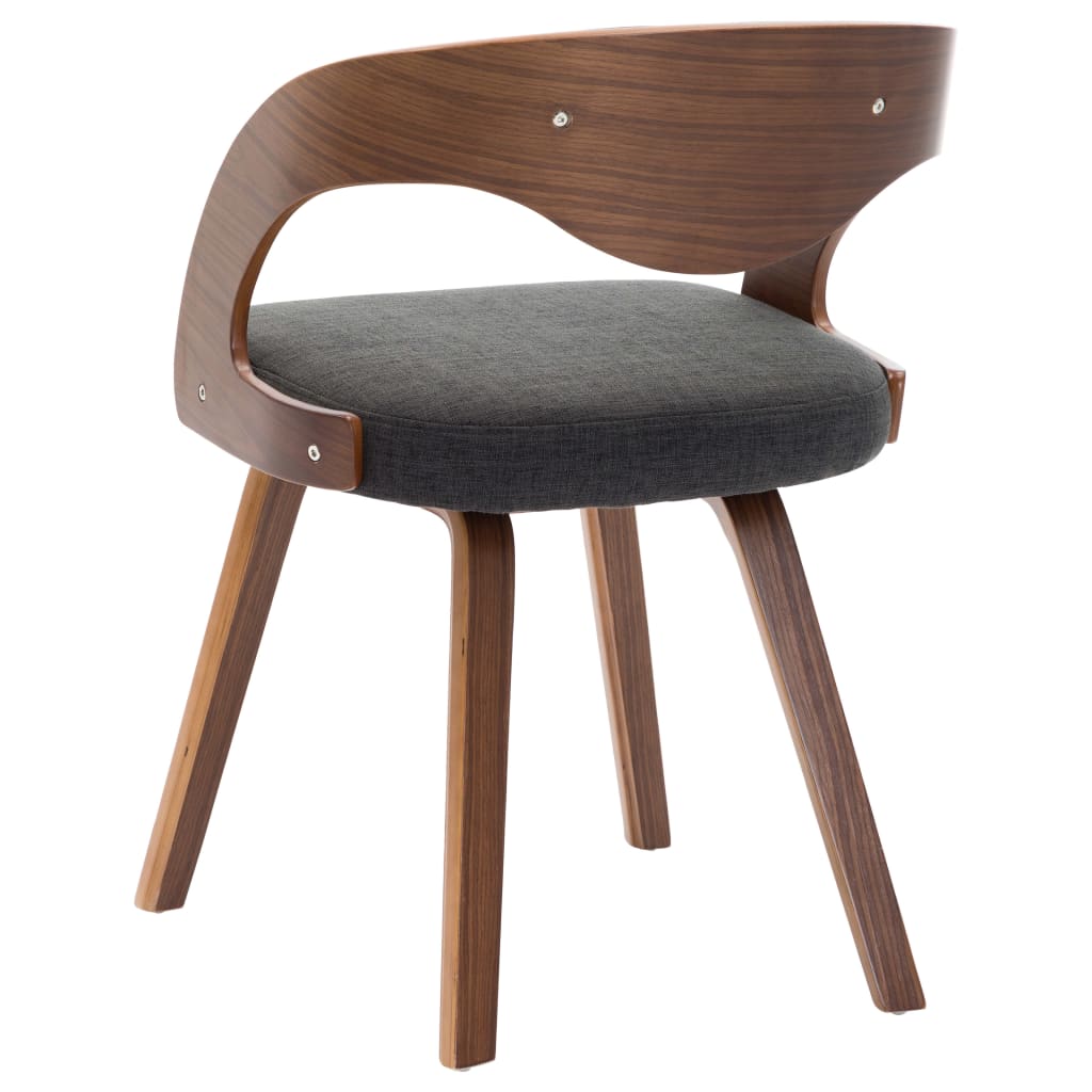 Sedie Da Pranzo 4 Pz Legno Curvato E Tessuto Grigio - Image 5