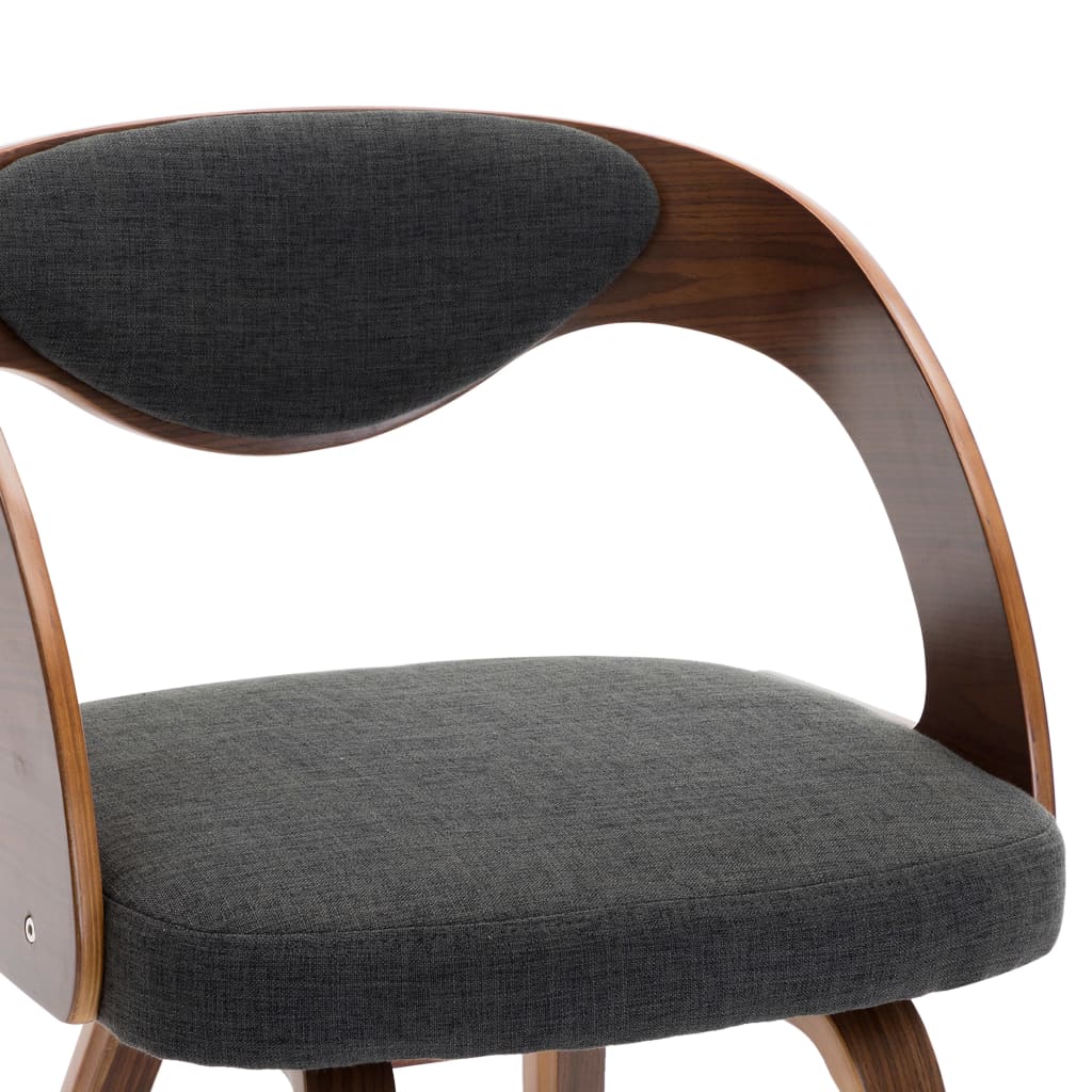 Sedie Da Pranzo 4 Pz Legno Curvato E Tessuto Grigio - Image 6