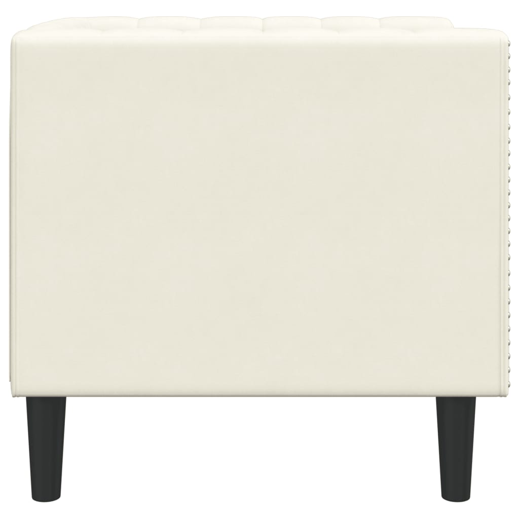 Poltrona Chesterfield Crema In Velluto - Image 5
