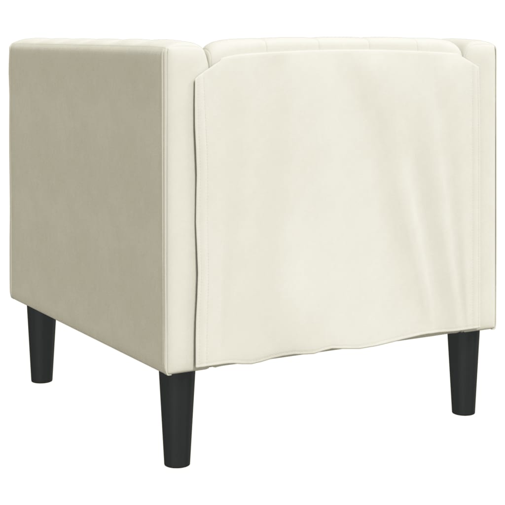 Poltrona Chesterfield Crema In Velluto - Image 6