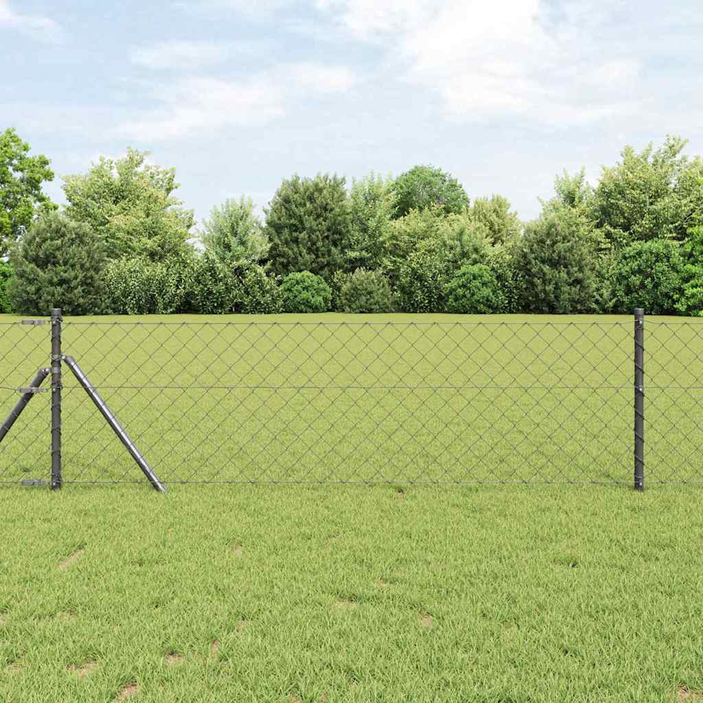 vidaXL Zaunpfostenset Grau 0,4 x 10 m Verzinkter Stahl