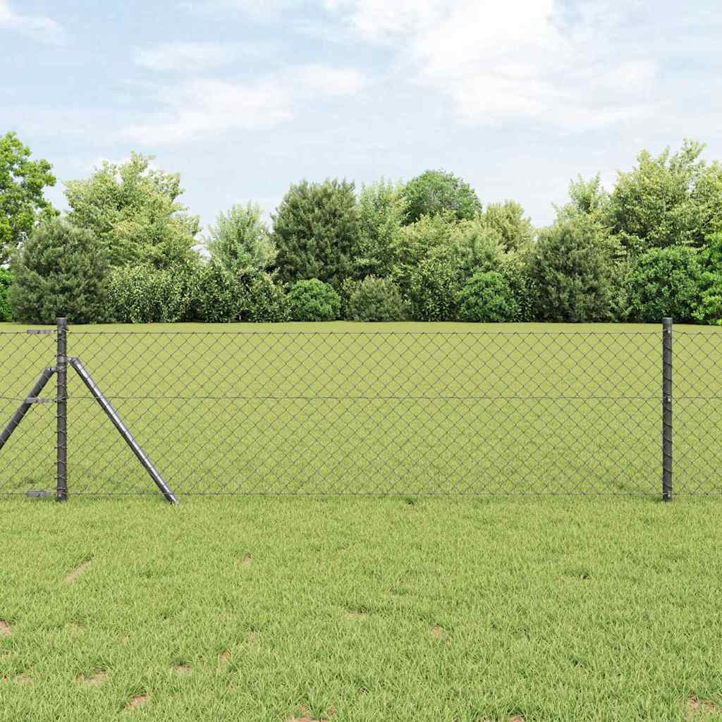 vidaXL Zaunpfostenset Grau 0,4 x 10 m Verzinkter Stahl