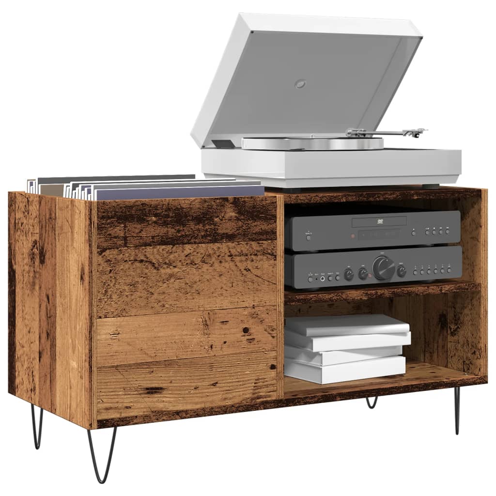 vidaXL Mueble para discos madera ingeniería envejecida 84,5x38x48 cm