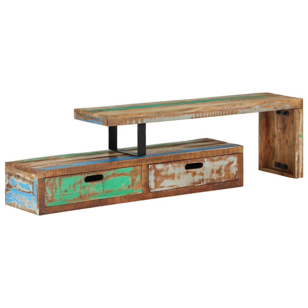vidaXL Mueble de TV (118-200) x 30x40 cm Madera maciza reciclada