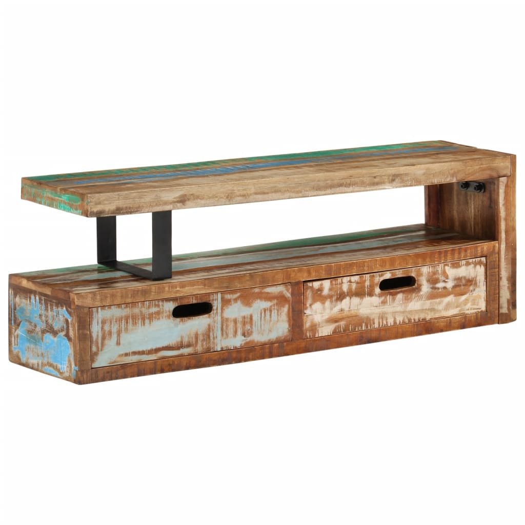 vidaXL Mueble de TV (118-200) x 30x40 cm Madera maciza reciclada - Image 5