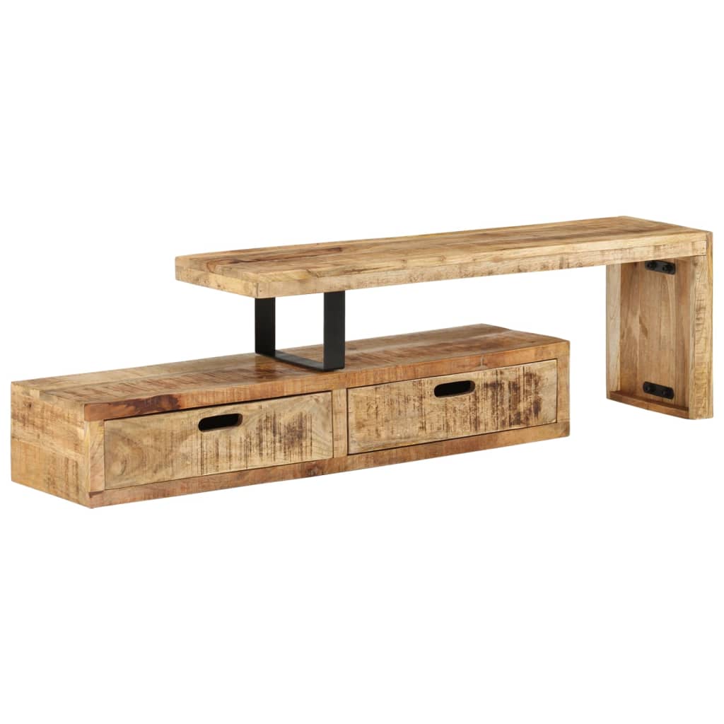 vidaXL Mueble de TV (118-200) x 30x40 cm Madera maciza Mango