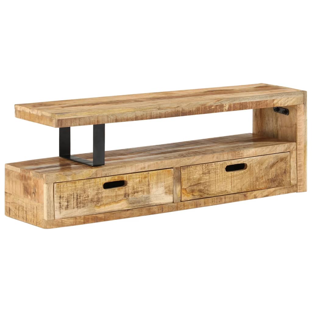 vidaXL Mueble de TV (118-200) x 30x40 cm Madera maciza Mango - Image 4